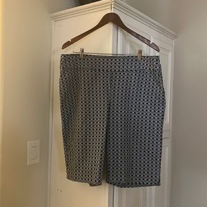 Blue, black, white Bermuda shirts size 18W.  Stretchy and slimming.